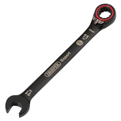 Image of Draper 03901 Expert HI-TORQ Metric Reversible Ratchet Combination Spanner, 11mm, Black