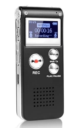 Image of DISTANCEE 32GB Digital Voice Recorder 3072kbps HD Voice Activated Recorder with Playback, 7-Levels Intelligent Noise Reduction Dictaphone Voice Recorder 30H Battery Time Digital Audio Recorder