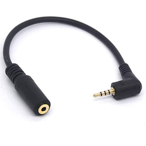 Image of Tomost 90 Deg Angle 2.5mm Male to Female Cable Headphone Audio Converter 4 Poles Stereo Adapter