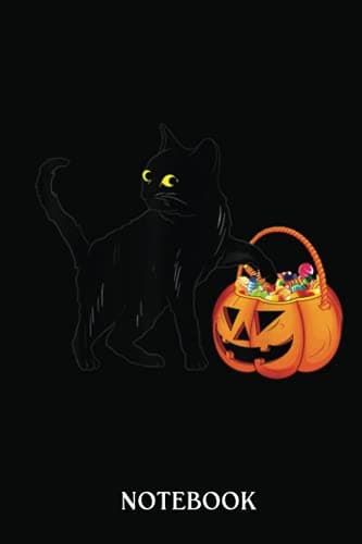 Image of Halloween Notebook: Black Cat Halloween Candy Pumpkin Bag Sweet Lollipop Funny