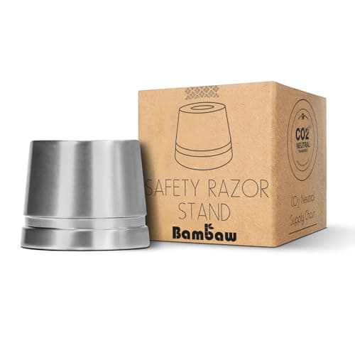 Image of Bambaw Safety Razor Stand, Does Not Fit All Safety Razors, Shave Holder, Double Edge Razor Holder, Shaving Stand, Silver