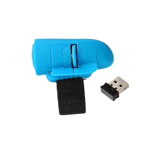 Image of Zambuph Sleek Blue 4G Wireless USB Finger Mouse Optical Handheld Mice for Laptop PC Enhanced Precision and Control