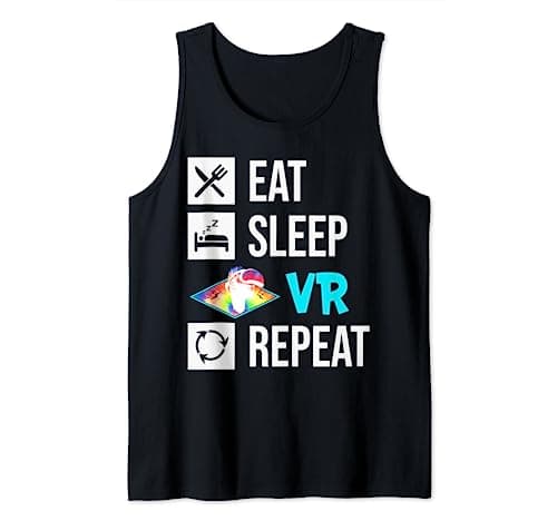 Image of Eat. Sleep. VR Repeat ,VR Virtual Reality PC Gaming, Tie Dye Tank Top