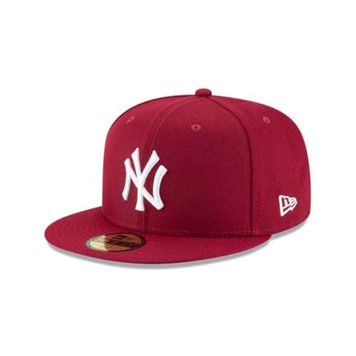 Image of New Era 59Fifty MLB Basic New York Yankees Fitted Burgundy Headwear Cap (7 3/8)