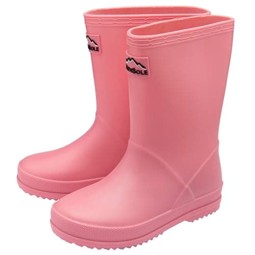 Image of NorthSole Kids Plain PVC Wellies Boys & Girls Wellington Boots - Pink - UK 9