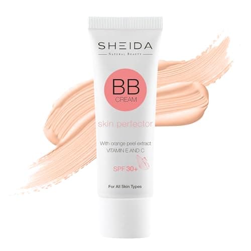 Image of SHEIDA BB Creme, Tinted Day Cream with SPF 30+, 24h Moisture and Skin Optimiser for an Even Complexion, Enriched with Vitamin E & C. Multifunctional Care with Sun Protection (Extra Light, One Size)