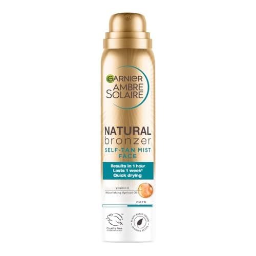 Image of Garnier Ambre Solaire Natural Bronzer Quick Drying Dark Self Tan Face Mist 75ml