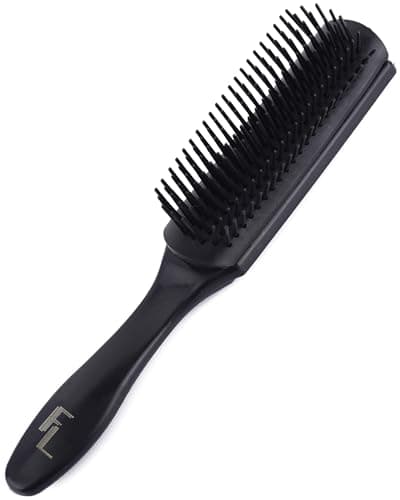 Image of Fine Lines 7 Row Mens Hair Brush for Men & Boys – Firm Nylon Pin Styling Hair Brush for Curly & Thick Hair – Cushion Detangler for Men’s Hair, Wigs & Extensions – Removable Pad, Easy to Clean