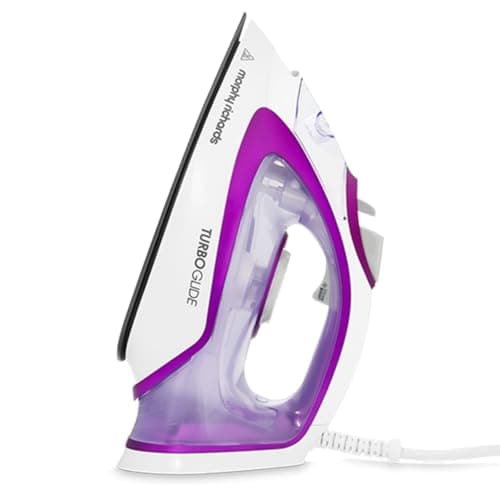 Image of Morphy Richards TurboGlide Steam Iron, Ceramic Non stick Soleplate, 150g Boost, 40g Output, 400ml Water Tank, Anti Drip and Scale, Auto Shut-off, 3m Cord, 2800W, Purple, 302000