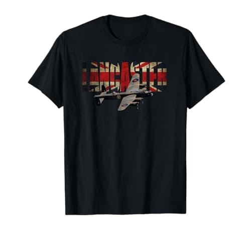 Image of RAF AVRO Lancaster WW2 Bomber Plane UNION JACK Tshirt T-Shirt