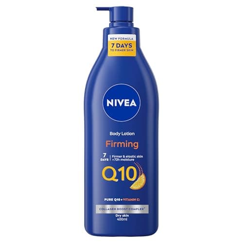 Image of NIVEA Q10 Firming Rich Body Lotion + Vitamin C (400ml), Firming Cream with Collagen Booster Complex, 72H Moisturiser, Body Lotion for Dry Skin