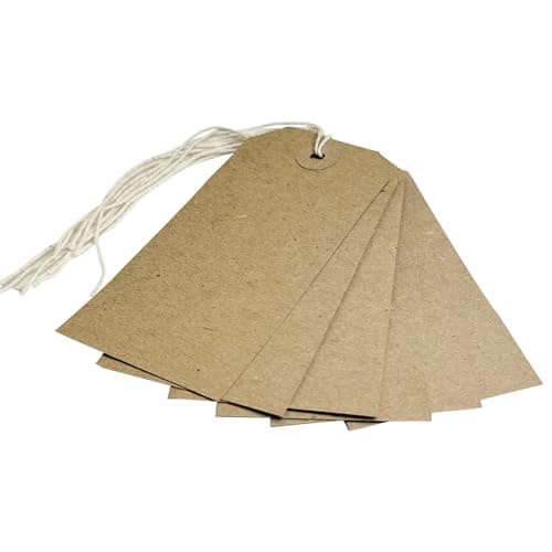 Image of Box of 1000 Brown Buff Strung Tags 108mm x 54mm