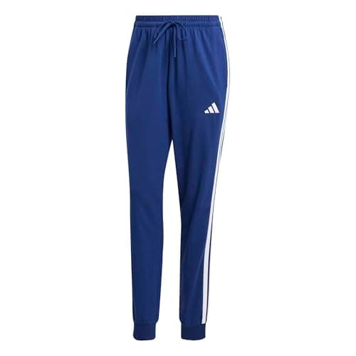 Image of adidas Women's Essentials 3-Stripes Jogger Pants, Dark Blue/White, M