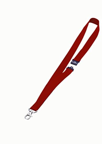 Image of Durable Textile Lanyard 20 mm Red | Pack of 10 Necklaces | Includes Safety Release | Holds a Variety of Badges and Passes