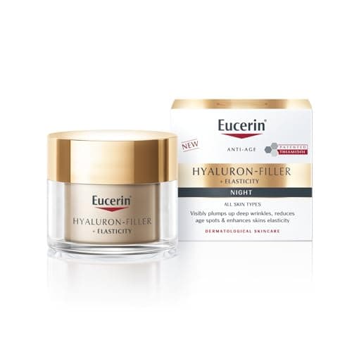 Image of Eucerin Hyaluron-Filler + Elasticity Night 50ml, Anti-Ageing Night Cream for Mature Skin, Deeply-Penetrating Moisturiser with Hyaluronic Acid and Collagen