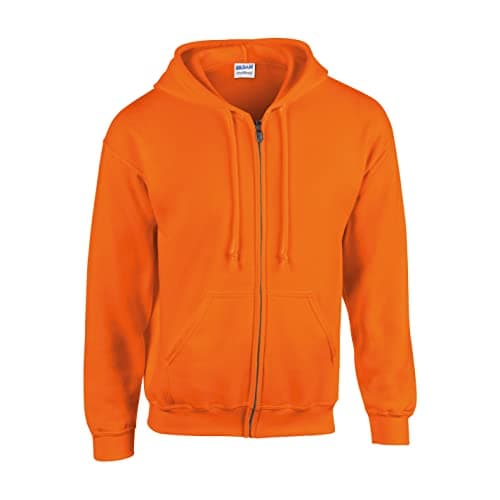 Image of Gildan Heavy Blendâ Full Zip Hooded Sweatshirt Sweatshirt, Safety Orange, XL Unisex Adult, Safety Orange, XL