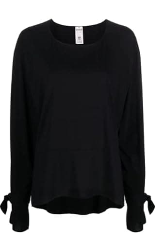 Image of Wolford Aurora Pure Cut A Shape Sleeves Top XS Black