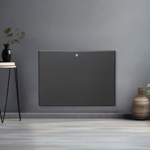 Image of Futura 1000W Grey Electric Radiator Heaters for Home, Bathroom Safe Electric Heater Setback Timer Lot 20 & Advanced Thermostat Control Wall Mounted or Floor Standing Low Energy Panel Heater