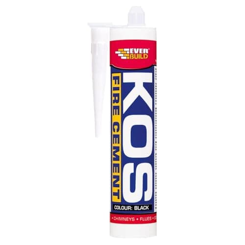 Image of Everbuild KOS Fire Cement Cartridge – Ready to Use – Resistant to Temperatures Up To 1250˚C – Buff – 300ml
