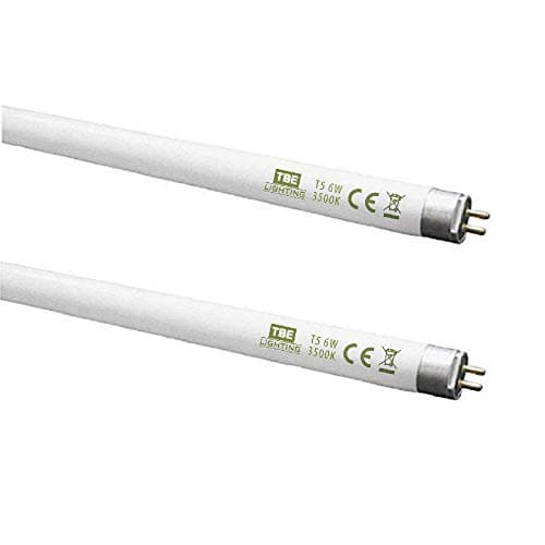 Image of TBE LIGHTING T5 6w Fluorescent Tube Lamps 225mm - CFL Bulbs - G5 2-Pin Base Fittings - T5 High Efficiency Lamps, Cool White 3500K (2-Pack)