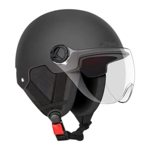 Image of Electric Scooter Helmet, Anti-UV Bike Helmet For Men Women With Visor, Breathable Adjustable Open Face Helmets For Adults, Lightweight Cycling Helmets For Scooter, Skating, Riding