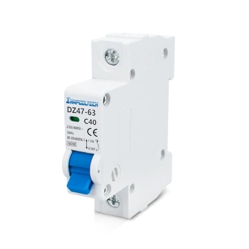 Image of Innfeeltech 1 Pcs 40 Amp Current 230V Miniature Circuit Breakers MCB Single Pole Type B for DIN Rail Mounting