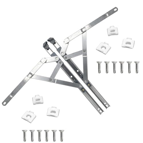 Image of Egress Friction Stay Window Hinges 16" – Universal uPVC Easy Clean Hinges – 13mm & 17mm Stack Heights – Double Glazing Friction Stay Window Hinge Kit