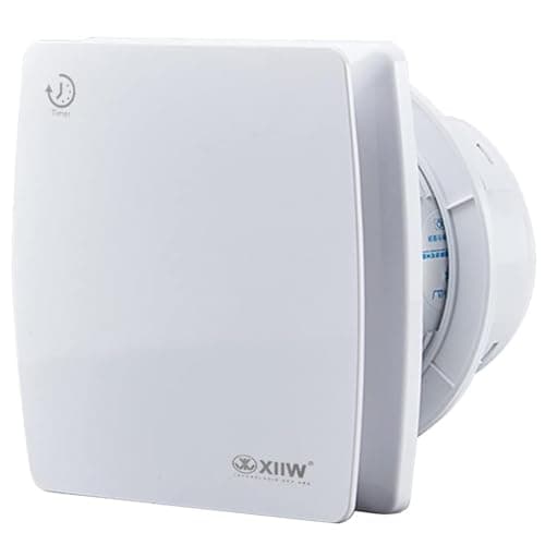 Image of XIIW Silent Bathroom Extractor Fan with Timer, 4'' / 100mm Bathroom Fan with Backflow Flap, 95m³/h | 12 Watt | 34dB - White