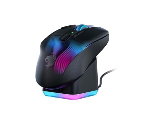 Image of Roccat Kone XP Air – Wireless Gaming Mouse, 19K DPI Optical Sensor, 100h Battery, Charging Dock, AIMO RGB Lighting, Black