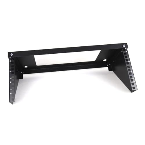 Image of kenable 4U Wall Mounted Bracket 19 inch Rack for Networking Equipment Patch Panel Switch PDU Vertical Home Office Studio 200mm Deep Black