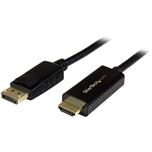 Image of StarTech.com 3ft (1m) DisplayPort to HDMI Cable - 4K 30Hz - DisplayPort to HDMI Adapter Cable - DP 1.2 to HDMI Monitor Cable Converter - Latching DP Connector - Passive DP to HDMI Cord (DP2HDMM1MB)
