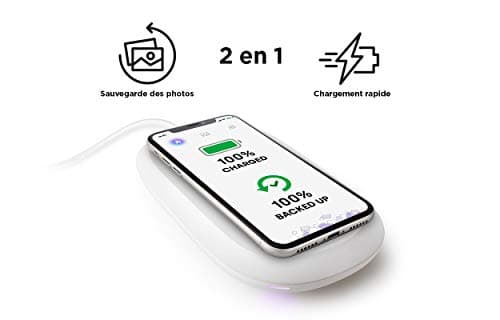 Image of SanDisk 128GB Ixpand Wireless Charger Sync, 10W fast wireless charger with automatic photo backup for Qi-compatible phones, works with iPhone and Android