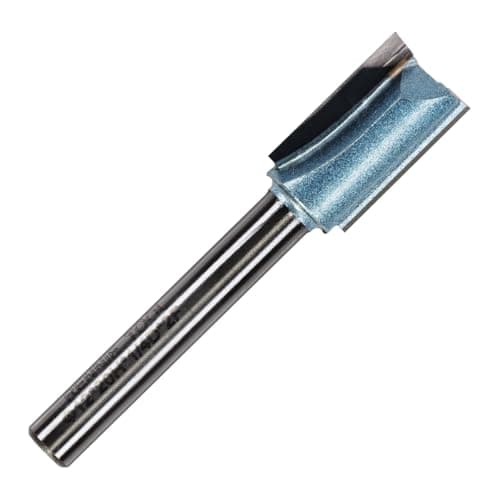 Image of Rennie Tools - 12mm Cutting Diameter x 20mm Flute x 1/4" Shank TCT Tipped 2 Flute Straight Router Cutter Bit. Compatible With Makita Bosch Trend Katsu Dewalt Router Etc. 12mm Router Bit