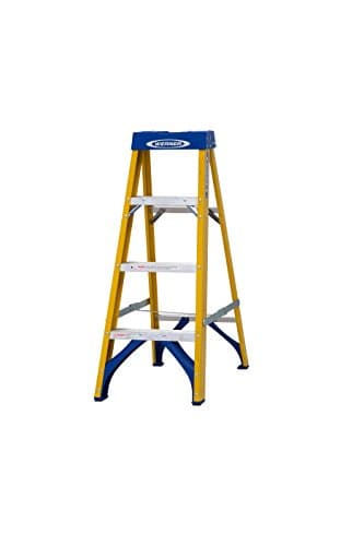 Image of Werner Stepladder Fibreglass 4 Tread Trade, Heavy Duty 150Kg Load Capacity, EN131 certification, 25 Year Guarantee