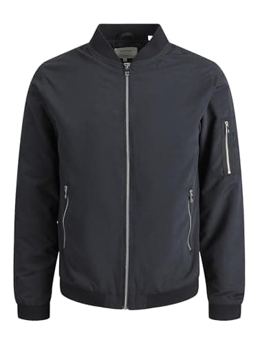 Image of Jack & Jones Men's Jjerush Bomber Noos Jacket, Black, S UK