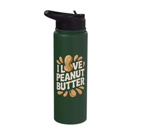 Image of I Love Peanut Butter Enthusiast Delight Stainless Steel Insulated Water Bottle