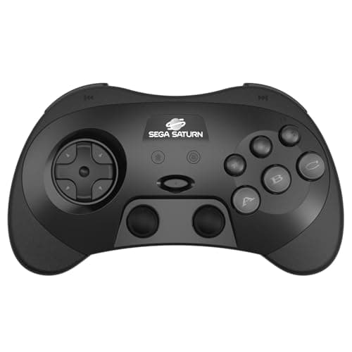 Image of Retro-Bit SEGA Saturn® 2.4GHz Wireless Pro Controller for Sega Saturn, Sega Mega Drive Mini, Switch, PC, Mac - Includes 2 Receivers - Black