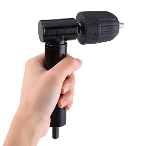 Image of 0.8-10mm Right Angle Drill Attachment, 90° Right Angle Bend Extension Keyless Drill Chuck Converter Adapter Universal 8mm Hex Shank for Tight Corner Workspace
