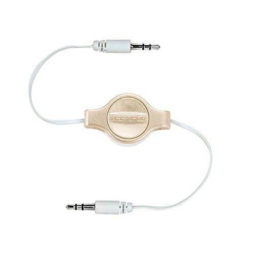 Image of Scosche IU3.5RCGD Replay 3.5mm Retractable Auxiliary Audio Cable 3-foot in Gold/White