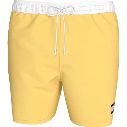 Image of Tommy Hilfiger Men’s Medium Drawstring Swim Shorts, Yellow (Citronella), XL