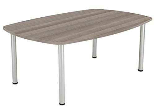 Image of Office Hippo Large Sturdy Workstation for Boardroom, Meeting or Shared Space, Desk, Table, Durable Design, Grey Oak, 180 x 120 x 73 cm
