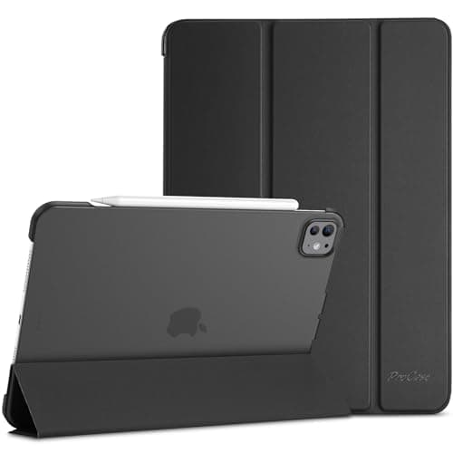 Image of ProCase Smart Case for iPad Pro 11 Inch Case M5 2025/M4 2024(Model: A3357/A3358/A3359/A2836/A2837/A3006), Slim Folio Stand Hard Shell Protective Tablet Cover for 6th/5th Gen iPad Pro 11" -Black