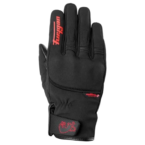 Image of Furygan JET ALL SEASONS D3O EVO - Men's Motorcycle Gloves - 100% leather palm - Tactile - Comfort - Breathable & Light, Black-red