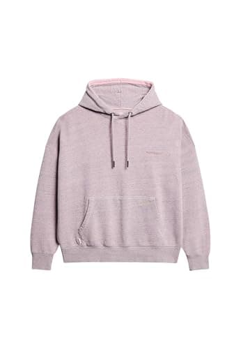 Image of Superdry Women's Overdyed Essential Hoodie with Logo, Powder Pink, 12
