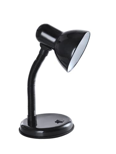 Image of Classic Desk Lamp with a Versatile Flexible Neck, and Integral On/Off Switch, Mains UK Plug, Height 31cm, Ideal for Offices, Desks, and Bedside Lamps – [Energy Class A] (Black)