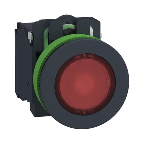 Image of Schneider Electric Illuminated push button, Harmony XB5, plastic, red, 30mm, universal LED, 1NO + 1NC, 24V AC DC