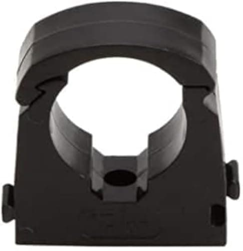 Image of ROHANS Single 15mm HINGED Pipe Clips TS15 for PIPEWORK Black, White, Red, Yellow, Blue, Pack of 5, 10, 15, 20, 50, 100 (5, Black)