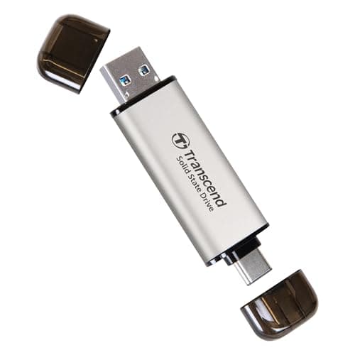 Image of Transcend ESD310 1TB Dual USB-C/A External SSD 1050MB/s Ultra-Fast Drive for iPhone 17/16/15, MacBook, iPad & PC | Fast File Transfer TS1TESD310S