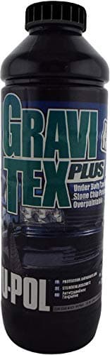 Image of Gravitex UPol Stone Chip Protector Black 1 Litre x 1 Overpaintable Chassis Protection Tough Hard Durable Coating Designed To Reproduce The Manufacturers Original Stone Chip Finish