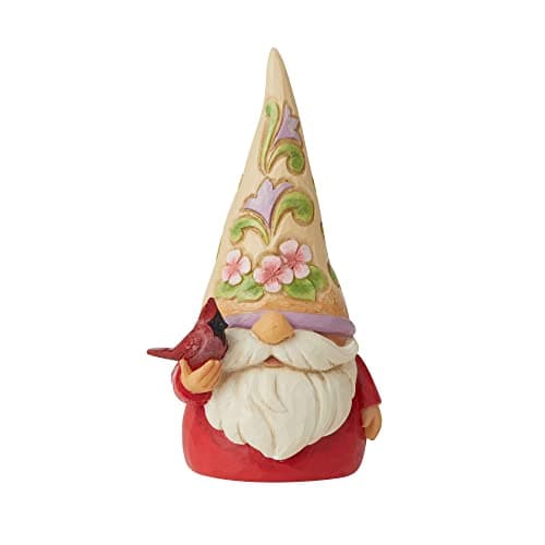 Image of Enesco Redbird Beauty (Gnome with Bird Figurine) - Heartwood Creek by Jim Shore,Multicolor,4.72 Inch